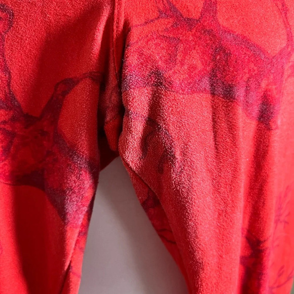 LuLaRoe LLR OS Leggings Red Holiday Deer Reindeer Caribou Vintage One Size. - Picture 5 of 9